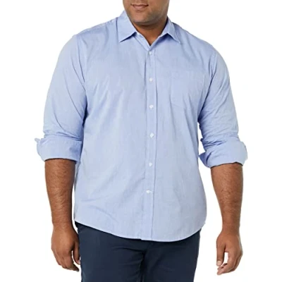 Immagine di Amazon Essentials Camicia Casual in Popeline a Maniche Lunghe vestibilità Regular Uomo, Blu di Francia, L