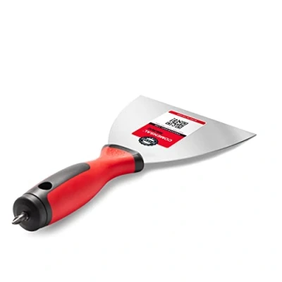 Immagine di COMENSAL® Spatole in acciaio inox 120 mm Spatola per Stucco Inossidabile trapezoidale con manico gomma Cazzuola Made EU