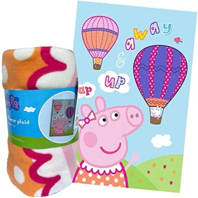 Immagine di Aymax Design Coperta in pile Peppa Pig, 100 x 140 cm, con Wutz Up and Away