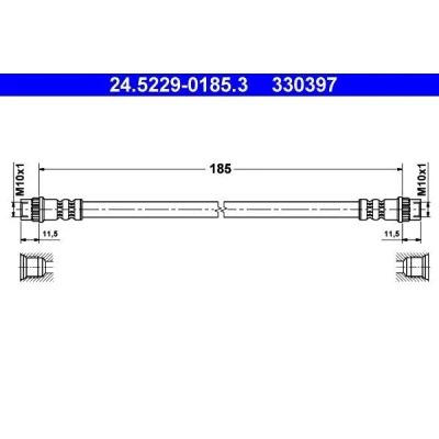 Immagine di ATE 24.5229 0185.3 Tubi Freno 185 RENAULT: CLIO 3, ESPACE MEGANE 2