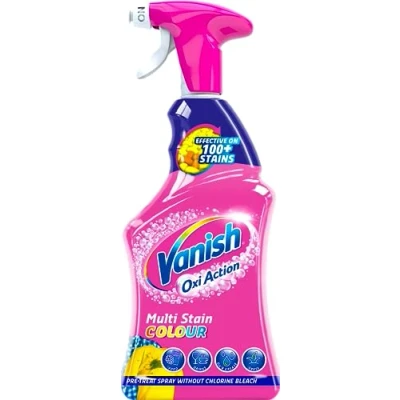 Immagine di Vanish Oxi Action Pre Treat per macchie dure, spray smacchiatore tessuti, efficace su oltre 100 macchie, formula senza candeggina, sicuro sui tessuti quotidiani, 500 ml, confezione da 1
