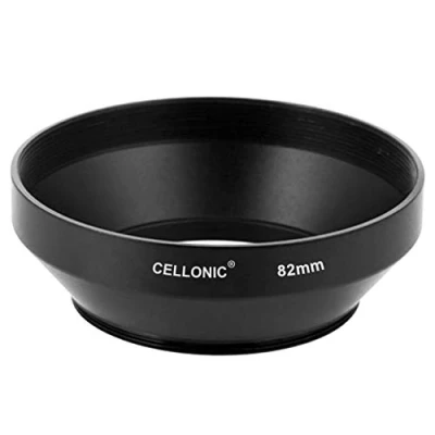 Immagine di CELLONIC® Paraluce Grandangolare Compatibile con Ø 82mm Filettatura a Vite Lens Hood in Metallo Protegge l&#039;obiettivo e la Lente da Urti Graffi