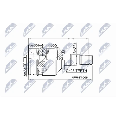 Immagine di NTY NPW TY 006 Kit Giunto Omocinetico Assale anteriore, sul lato del cambio TOYOTA: Yaris II Hatchback, I Auris Hatchback