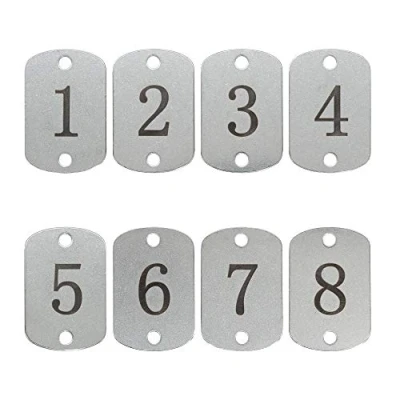 Immagine di Targhette rettangolari numerate in acciaio inox con due fori (1 10)