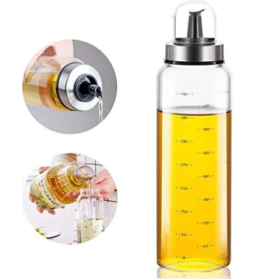 Immagine di FARI 500ml Bottiglia per aceto e Olio, Dispenser olio d&#039;oliva in vetro Barbecue, Cucinare, Grigliare, Pasta, a Prova di perdite Lavabile lavastoviglie (1, 500ml)