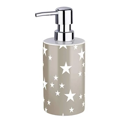 Immagine di Wenko 22434100 Stella, dispenser di sapone in ceramica color talpa, 9 x 7 18 cm