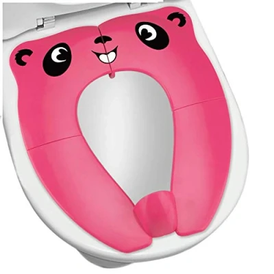Immagine di [Upgrade Version] Riduttore Water Bambini RIGHTWELL Portatile Pieghevole per WC Viaggio Materiale in PP con Borsa il Trasporto (Rosa)