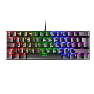 Immagine di Mars Gaming MK60 Nero, Tastiera Meccanica FRGB, Antighosting, Switch Meccanico Marrone, Lingua Portoghese