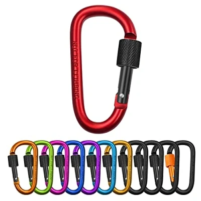 Immagine di LUZOON 12 Pezzi Moschettone, Moschettoni Portachiavi in Alluminio Arrampicata per Caravan,Campeggio, Pesca, Escursioni, Viaggi, Ecc
