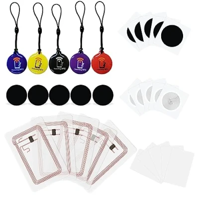 Immagine di Timeskey NFC 30PCS NTAG 215 Sticker &amp; Card Set NTAG215 Tag Carte compatibili con TagMo, Amiibo, 504 Byte di memoria