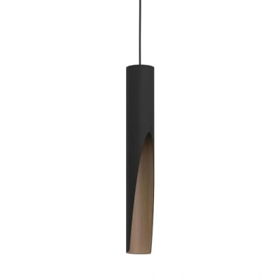 Immagine di EGLO Barbotto Lampada LED a sospensione, da appendere sopra il tavolo pranzo con illuminazione indiretta in metallo nero e aspetto legno, GU10, luce bianca calda, certificazione FSC