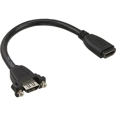 Immagine di InLine 23768 Adattatore HDMI 4K2K Femmina a Femmina, Montaggio Pannello, Cavo 0.6 m, Nero