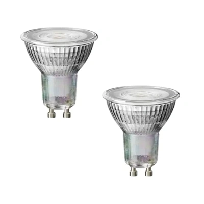 Immagine di ledscom.de 2 lampadine LED GU10, PAR16, bianco caldo (2800 K), 6,3 W, 374lm, 70, dimmer a 3 fasi, specchio riflettente (argento)