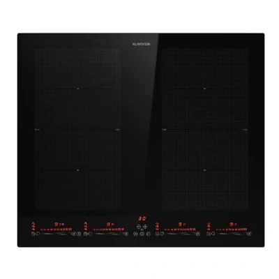 Immagine di Klarstein Piano Cottura Elettrico 4 Piastre, Piasta Induzione Fuochi a Basso Consumo, Vetroceramica con Zone Combinabili, Piastra Incasso Touch 7200W