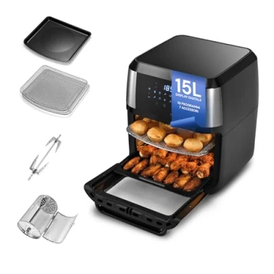 Immagine di Forno Multifunzione e Friggitrice ad Aria 14L Cottura Uniforme Salutare, Display Digitale, Inclusi 4 Accessori Versatili Ideale per Friggere, Grigliare, Cuocere al