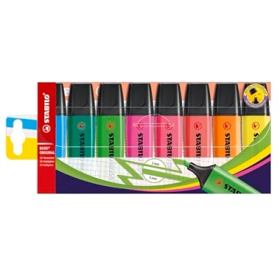 Immagine di Evidenziatore STABILO BOSS ORIGINAL Astuccio da 8 Colori assortiti