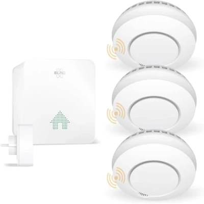 Immagine di ELRO Connects SF500S kit completo di rilevatori fumo con connettore K2 + radiocomandati per smartphone, secondo EN14604