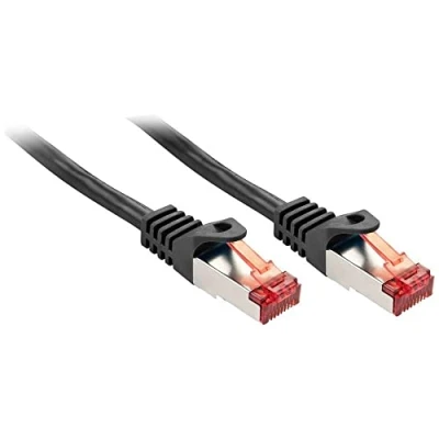 Immagine di LINDY 47377 RJ45 cavo di rete, patch CAT 6 S/FTP 7.50 m Nero 1 pz.