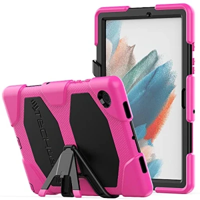 Immagine di TECHGEAR Custodia Robusta Compatibile con Samsung Galaxy Tab A8 10.5&quot; 2022 (SM X200 / SM X205) Resistente agli Urti e all&#039;impatto Cover Supporto per i Bambini, Lavoro Scuola [Rosa]