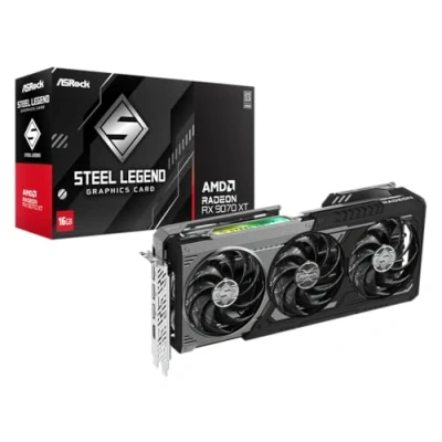Immagine di ASRock AMD Radeon RX 9070 XT Steel Legend Dark 16GB DDR6 Scheda Grafica