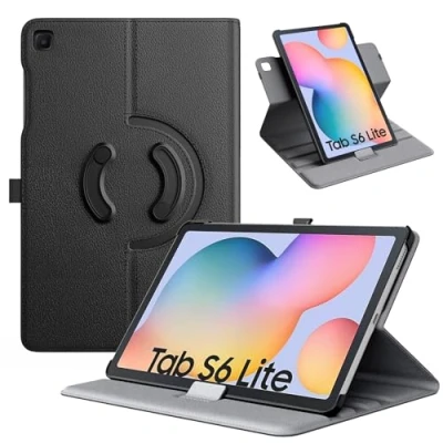 Immagine di TiMOVO Custodia per Samsung Galaxy Tab S6 Lite 2024/2022/2020, Cover con Supporto Rotante a 90 Anello S Pen, Supporta Auto Sveglia/Sonno 10,4&quot; Tablet, Nero