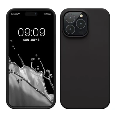 Immagine di kwmobile Cover per Apple iPhone 14 Pro Max Custodia Back Case Caricatore Wireless Antiurto e Flessibile in Silicone TPU nero matt