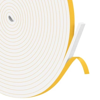 Immagine di YIMIKI Nastro Autoadesivo in Schiuma, Guarnizione Gomma per Porte e Finestre, Schiuma Paraspifferi Porta, Resistente Alle Intemperie, Isolamento Acustico, 6 mm(l) x3 mm(S), Totale 15 m
