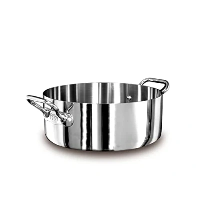 Immagine di Pentole Agnelli Linea 1907 Casseruola Bassa con 2 Maniglie, Alluminio, Argento, 28 cm