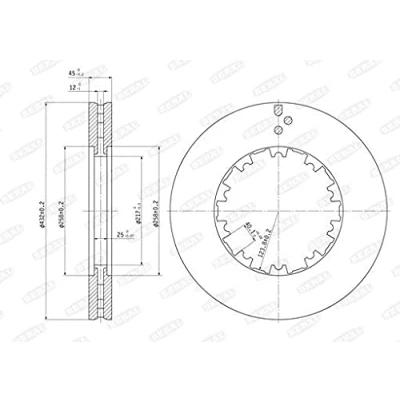 Immagine di DANBLOCK Disco freno 432mm 45mm 0 ventilato 540176DB 1387439,1640560,1640561,1726138,1812563,1812582,II39541F,K004322 Dischi freno, dei freni
