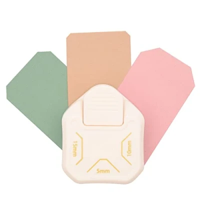 Immagine di Vaessen Creative 2137 092 Fustella angolare 3 in 1, diagonale, per progetti fai da te, scrapbooking, Papercraft e biglietti, lega di acciaio, alluminio, plastica, 5 10 15 mm
