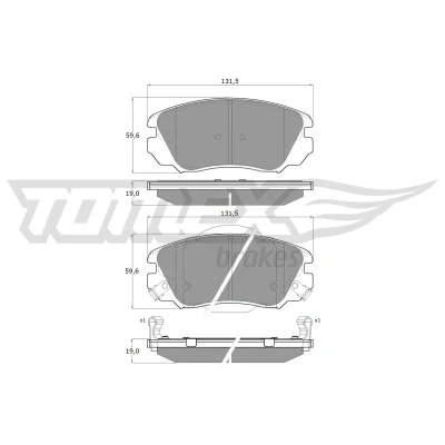 Immagine di TOMEX brakes TX 16 33 Kit pastiglie freno Assale anteriore con segnalatore acustico usura OPEL: Insignia A Sports Tourer, Sedan