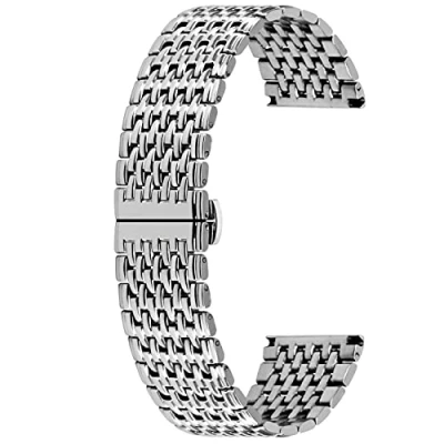 Immagine di Kai Tian Conico Cinturino Orologio per Uomo Donna Acciaio Inossidabile 22mm Fibbia Distribuzione Argento