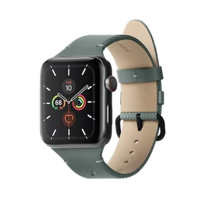 Immagine di Native Union Cinturino (Re) Classic per Apple Watch 38/40/41mm Materiali di origine vegetale Accessori in acciaio inossidabile con retro morbido (Verde Ardesia)