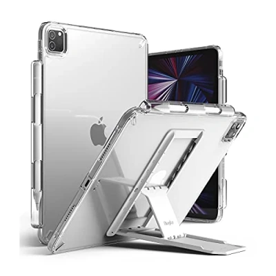 Immagine di Ringke Fusion Plus e Supporto Tablet Outstanding Compatibile con iPad Pro 11&#039;&#039; Set Combinato Clear &amp; Light Gray
