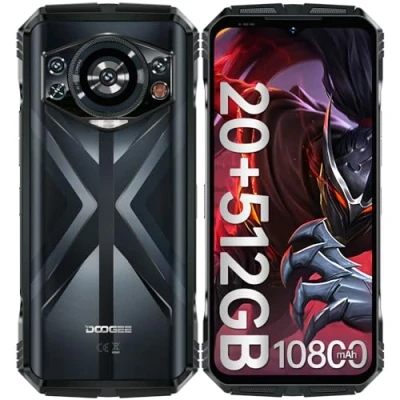Immagine di DOOGEE S118 Rugged Smartphone Android 14 (2024), 20GB RAM+512GB ROM Telefono Indistruttibile, 10800mAh(33W) Cellulare Antiurto, 6.58FHD+ 120Hz, 50MP+12MP Visione Notturna, G99/ IP68/ 4G Dual SIM/NFC
