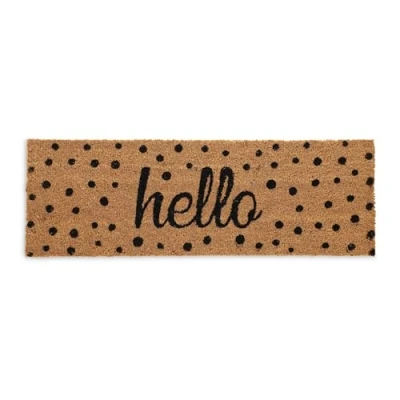 Immagine di Relaxdays Zerbino Ingresso Casa, 75 x 25 cm, con Scritta, Tappeto per Interni e Esterni, in Fibra di Cocco, Marrone Nero