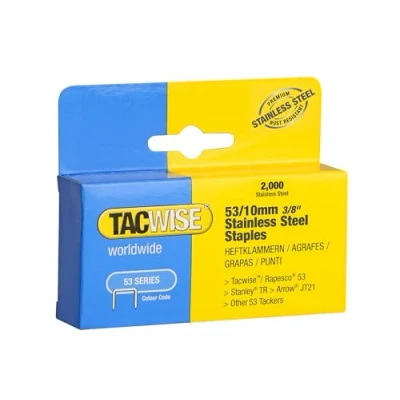 Immagine di Tacwise 1270 Punti in Acciaio inossidabile Tipo 53/10 mm, Confezione da 2000