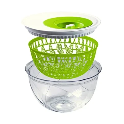 Immagine di Snips Centrifuga per Insalata Madame Butterfly 4 LT Colore BPA free 100% Made in Italy, Bianco e Verde, L, unità