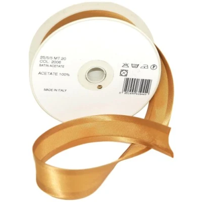 Immagine di Inastri Nastro sbieco di Raso Acetato 25/5/ 5 mm, Color Miele Oro