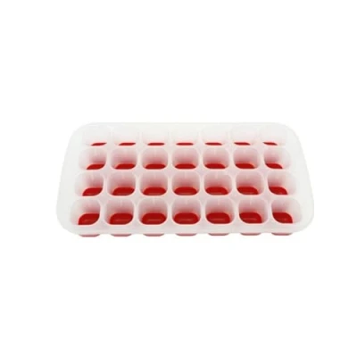 Immagine di Fackelmann Contenitore Stampo per Ghiaccio da 28 impronte, materiale in plastica con base silicone, colorazione Rosso o Fucsia, Dimensioni x 15 3.5 cm