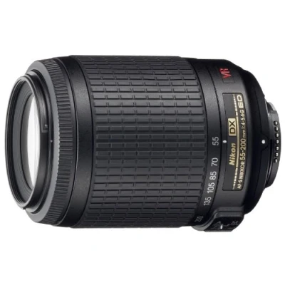 Immagine di Nikon JAA798DA 55 200MM F/4 5.6 AF S VR DX Lenti nere, confezione originale