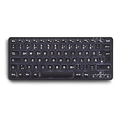 Immagine di Perixx PERIBOARD 732B Mini tastiera wireless retroilluminata Tasti a forbice tipo X Retroilluminazione bianca Layout IT