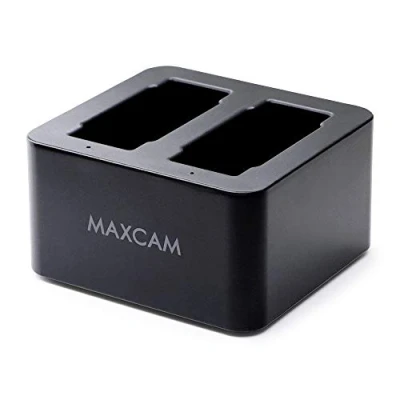 Immagine di MAXCAM Caricabatteria doppio con cavo USB di tipo C per GoPro HERO12/HERO11/HERO10/HERO9 Nero Enduro Batteria