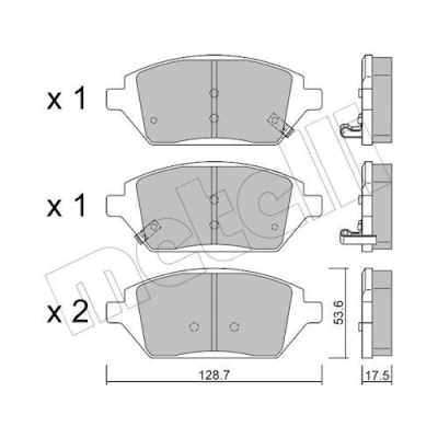 Immagine di METELLI 22 1211 0 Kit pastiglie freno con segnalatore acustico usura OPEL: Karl, CHEVROLET: Spark