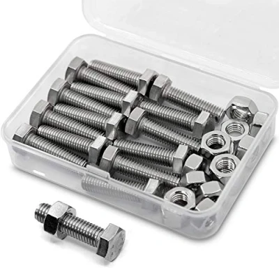 Immagine di M8 x 30mm Bullone Esagonale Bulloni e Dadi in Acciaio Inossidabile 304 Set,Viti a Macchina (Bullone 15pz, 15pz)