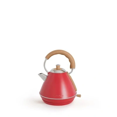 Immagine di CREATE/KETTLE RETRO M/Bollitore elettrico 1L Rosso/Ebollizione rapida, spegnimento automatico, filtraggio anti calce, auto spegnimento, Ø17,2 cm