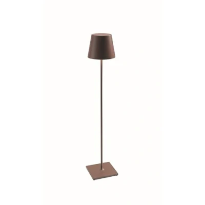 Immagine di Zafferano, Lampada Poldina XXL, da Terra Ricaricabile e Senza Fili con Controllo Touch, Adatta per Salotto ed Esterni, Dimmer, 2700 3000 K, Altezza Regolabile 69 150 cm, Colore Corten