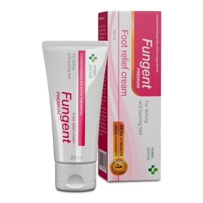 Immagine di Fungent Premium 80 ml Crema Antimicotica Combatte Efficacemente i Funghi, Elimina Prurito e Desquamazione, Azione Antisettica, Effetto Riparatore Sulla Pelle