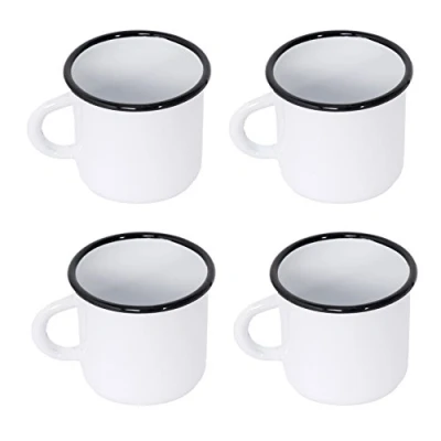 Immagine di Générique Assortimento di 4 Tazze in Metallo smaltato 400 ml Bianco