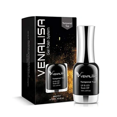 Immagine di Venalisa Top coat temperato senza dispersione, 12 ml, resistente ai graffi, a lunga durata, lucido, trasparente, ml